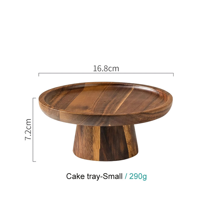 Creative Acacia Wood High-Foot Cake Plate and Dessert Display Stand