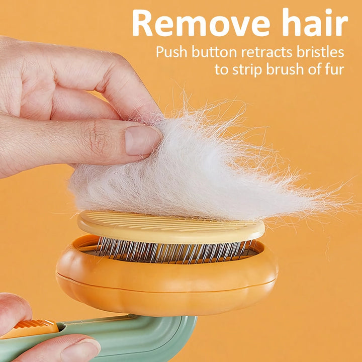 Self-Cleaning Pet Grooming Comb for Cats & Dogs - Removes Loose Undercoat & Tangles