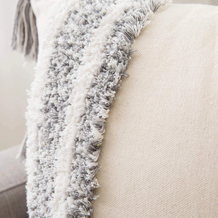 Boho Chic Tufted Sofa Cushion Cover with Tassels