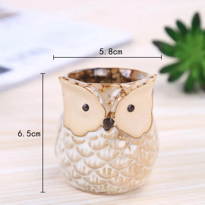 Mini Owl Ceramic Plant Planter