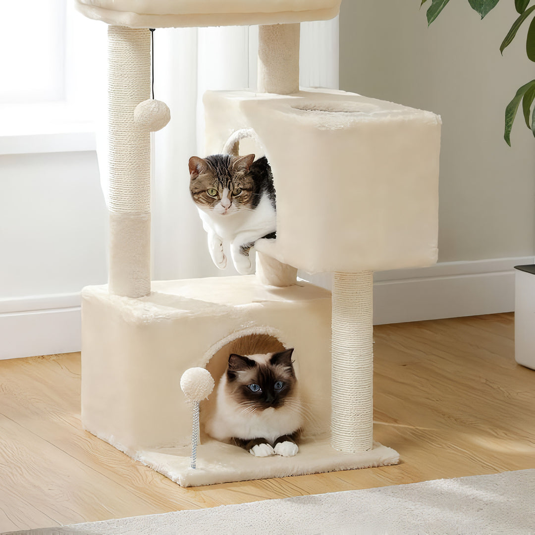 80CM Cat Tower with Double Condo & Large Perch