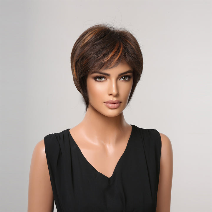 Wig Women's Short Hair Natural Full-head Wig Style