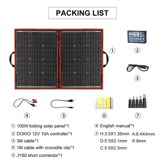 Portable Foldable Solar Panel Kit 80W-300W with Controller
