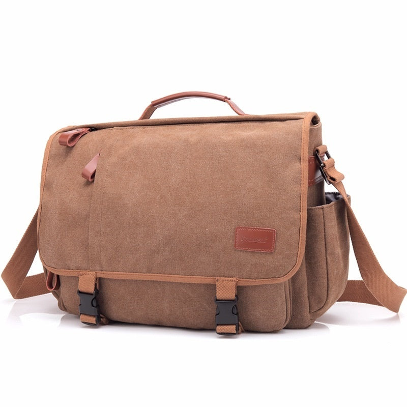 Men's Canvas Waterproof Large Capacity Shoulder Bag