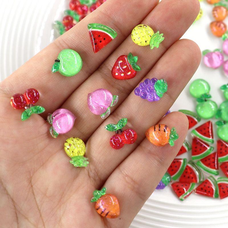 Summer Resin Mini Cherry Fruit Charms