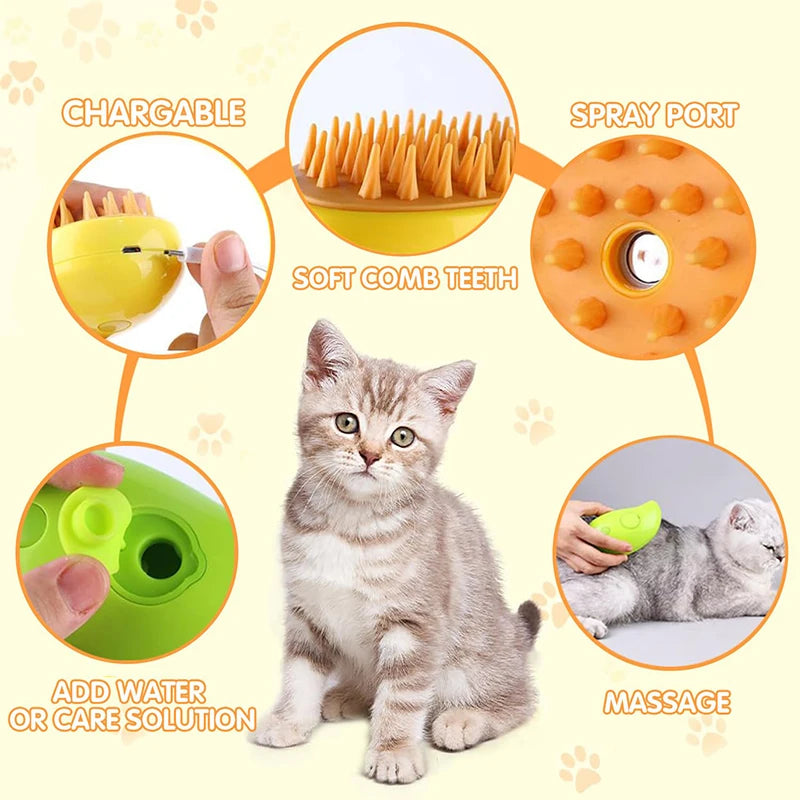 3-in-1 Pet Steam Brush