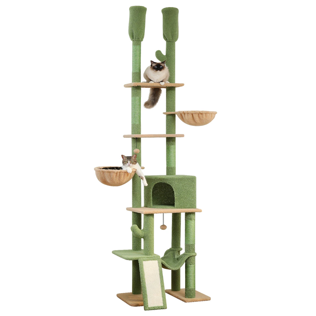 Cactus Cat Tower Floor-to-Ceiling Adjustable Cat Tree