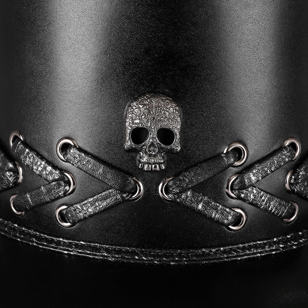 Halloween Punk Skull Black Top Hat