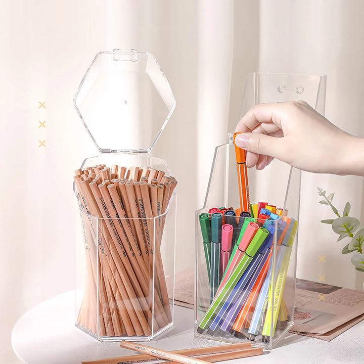 Clear Acrylic Pen and Makeup Brush Holder