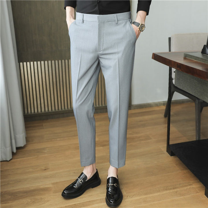 Men's Springsummer Draping Solid Color Casual Suit Pants Stretch Comfortable Suit Pants Trousers