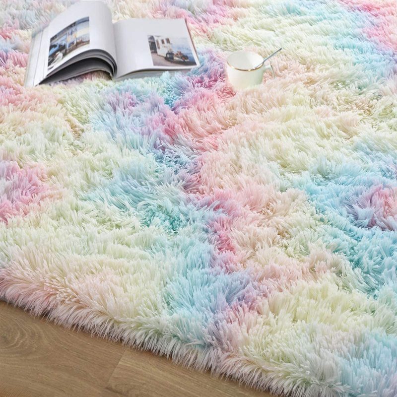 Gradient Tie-Dye Plush Rug for Vibrant Home Decor