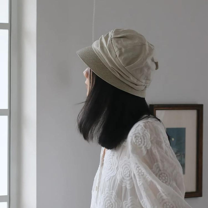 Artistic Cotton Linen Woven Sun Hat for Women