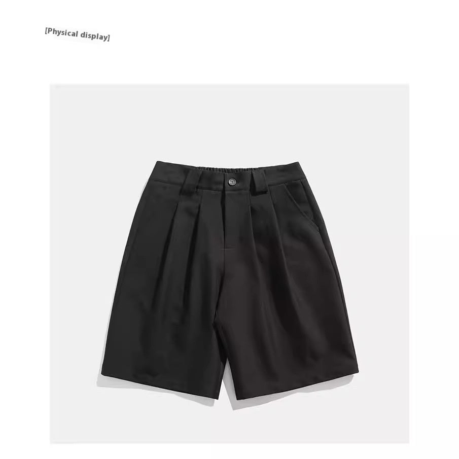 Real Shot Simple Straight Casual Suit Shorts