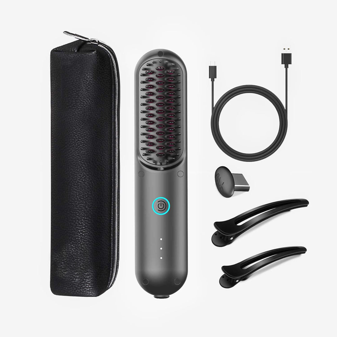 Wireless Dual-Purpose Mini Hair Straightener & Curler with Ionic Technology