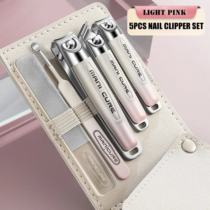 5-Piece Stainless Steel Nail Clippers Set for Manicure & Pedicure