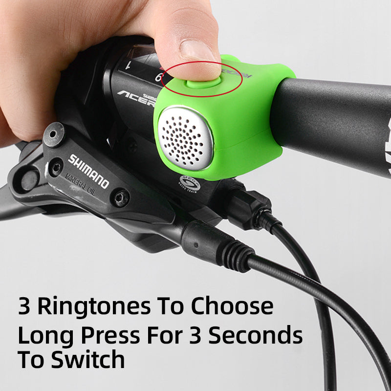 Electric Cycling Bell with 110 dB Horn, Rainproof Handlebar Ring