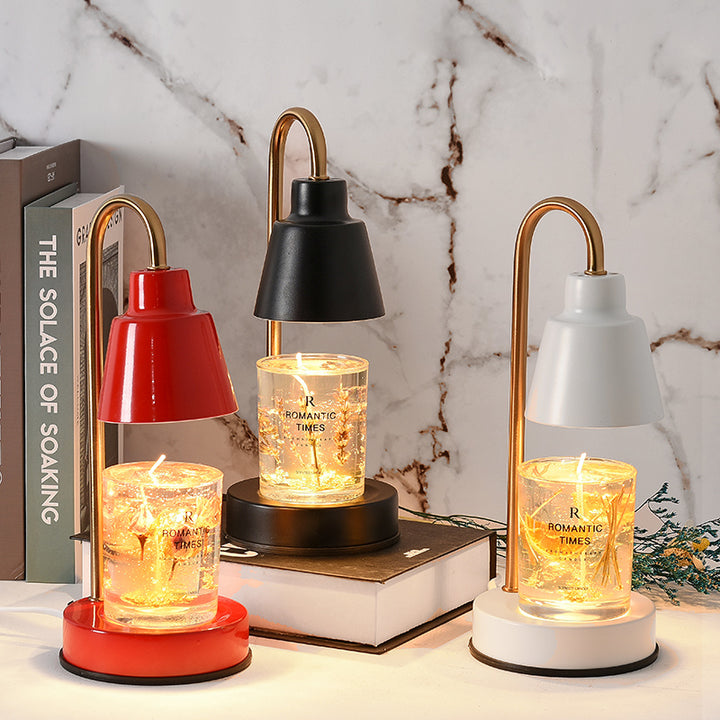 Aroma Lamp with Candle Warmer - Elegant Nordic Table Lamp for Bedroom