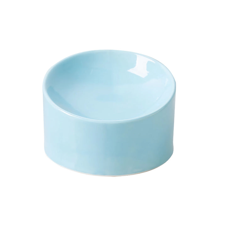 Ceramic Pet Bowl with Stand - Candy Color Dish for Small Dogs and Cats