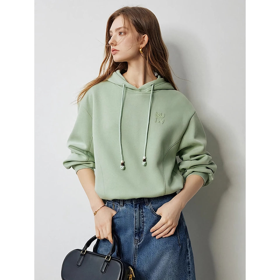 Mint Mambo Casual Hooded Drawstring Women's Pullover