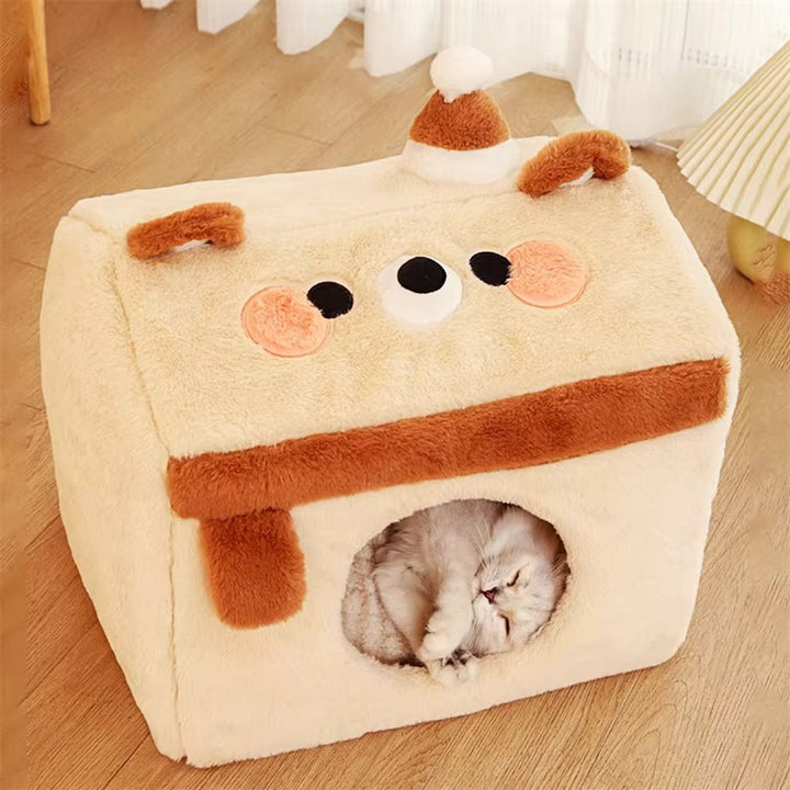 Cozy Winter Cat House and Dog Bed