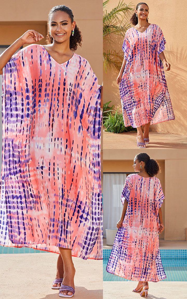 Rayon Tie-dyed Beach Long Dress Sun Protection Shirt