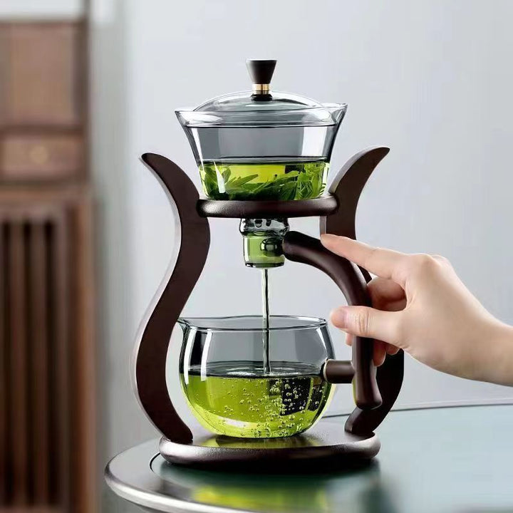 Lazy Kung Fu Glass Tea Set with Infuser and Magnetic Switch