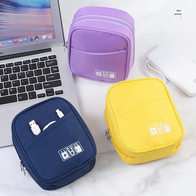 Portable Waterproof Data Cable Organizer Bag for Travel Accessories