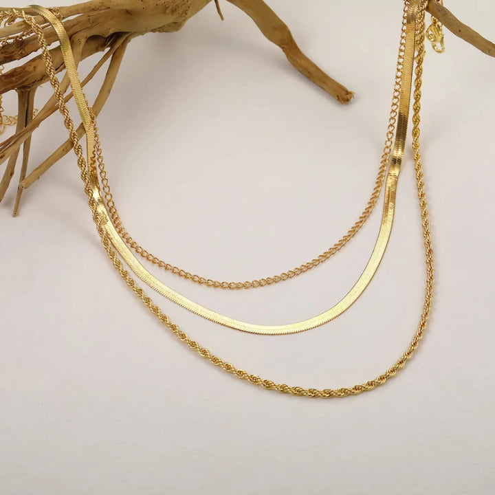 14k Gold Plated Herringbone Necklace