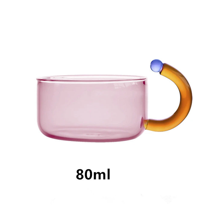 Colorful Glass Teapot and Teacup Set