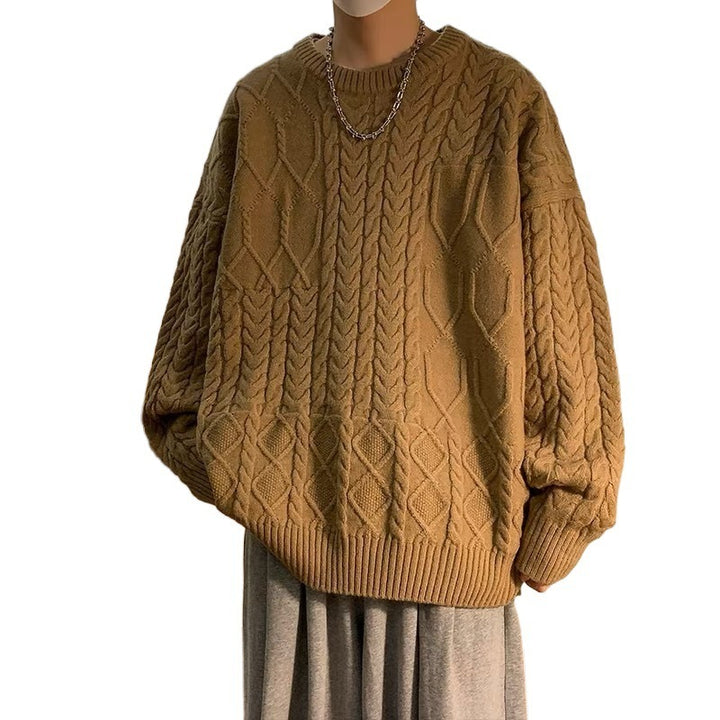 Cable-knit Sweater Men's Japanese Trendy