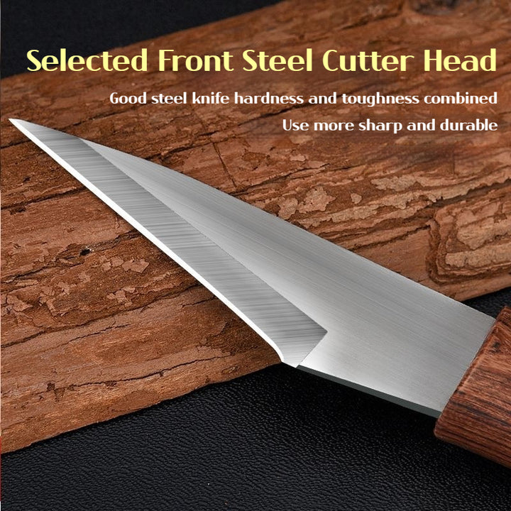 Solid Wood Handle Grafting Knife with Leather Sheath