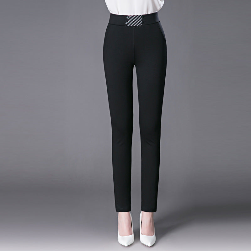 Women's plus high waist stretch trousers