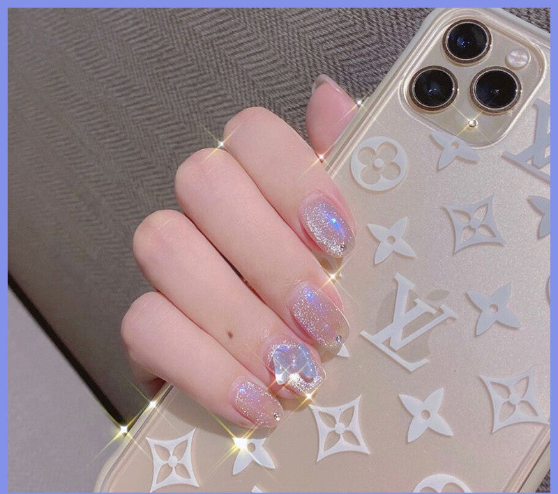 Milk Tea Crystal Stone Cat Eye Nail Polish