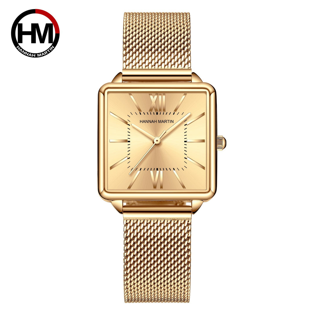 Square student quartz ladies watch