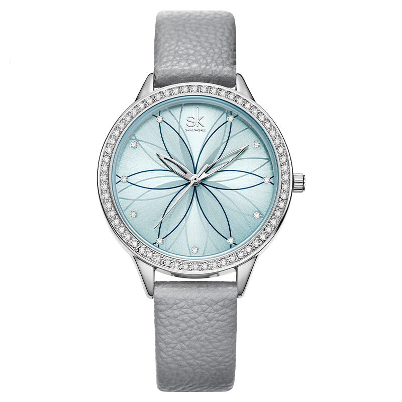 December New Creative Petal Watch Belt Quartz Lady Watch