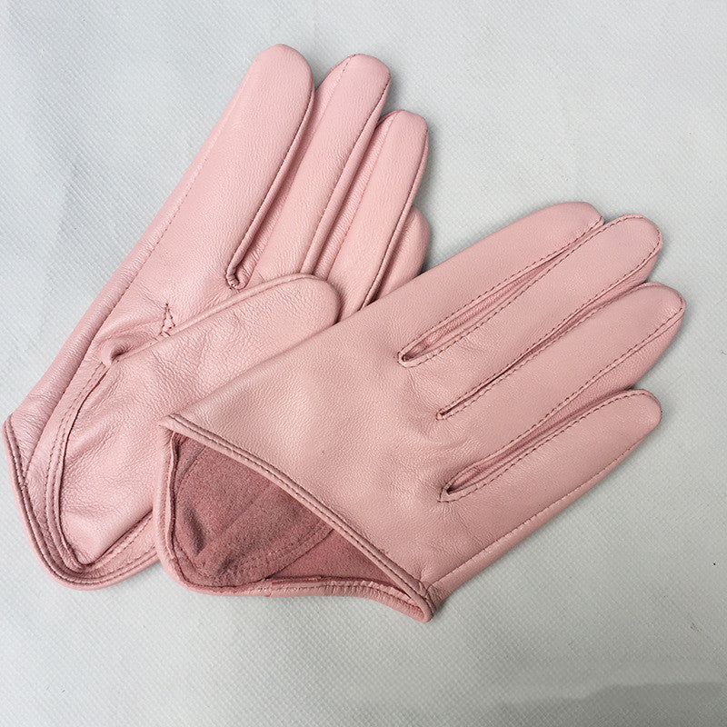 Short Leather Gloves Half Palm Sheep Models Special Wholesale Star Fashion Pure Leather