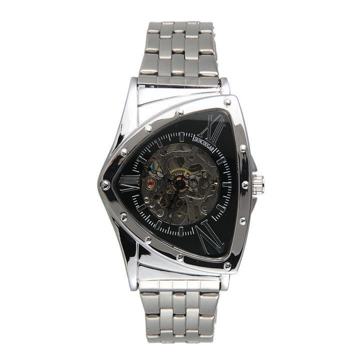 Hollow Triangle Automatic Mechanical Watch Stainless Steel Band