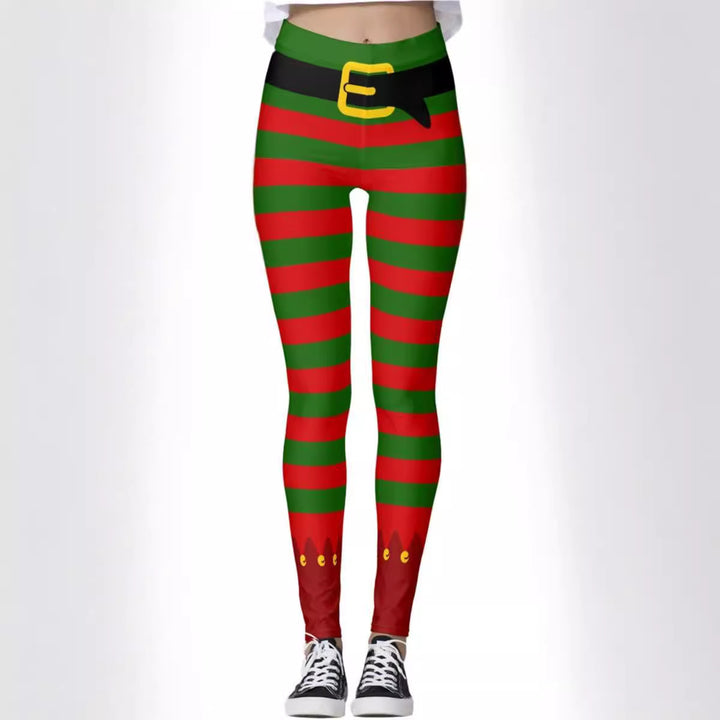 Women's Trousers Thin Elastic Christmas Theme 3D Digital Printing