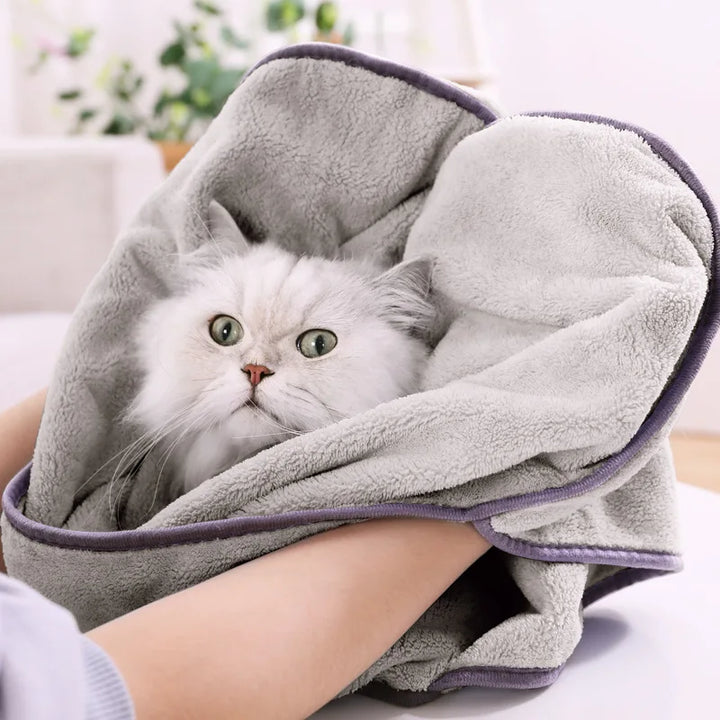 Soft Quick-Dry Cat & Dog Blanket - Pet Bathrobe Towel