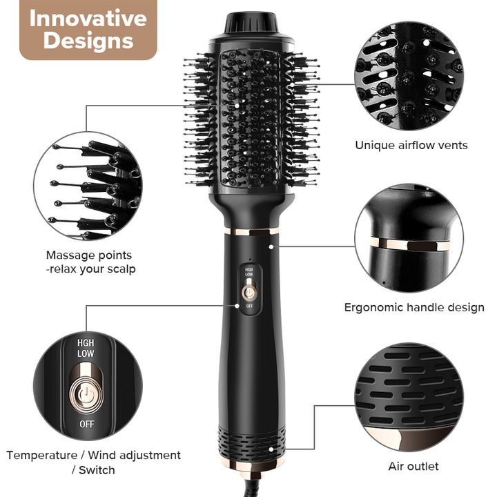 3-In-1 Hair Dryer, Hot Air Brush Styler & Volumizer