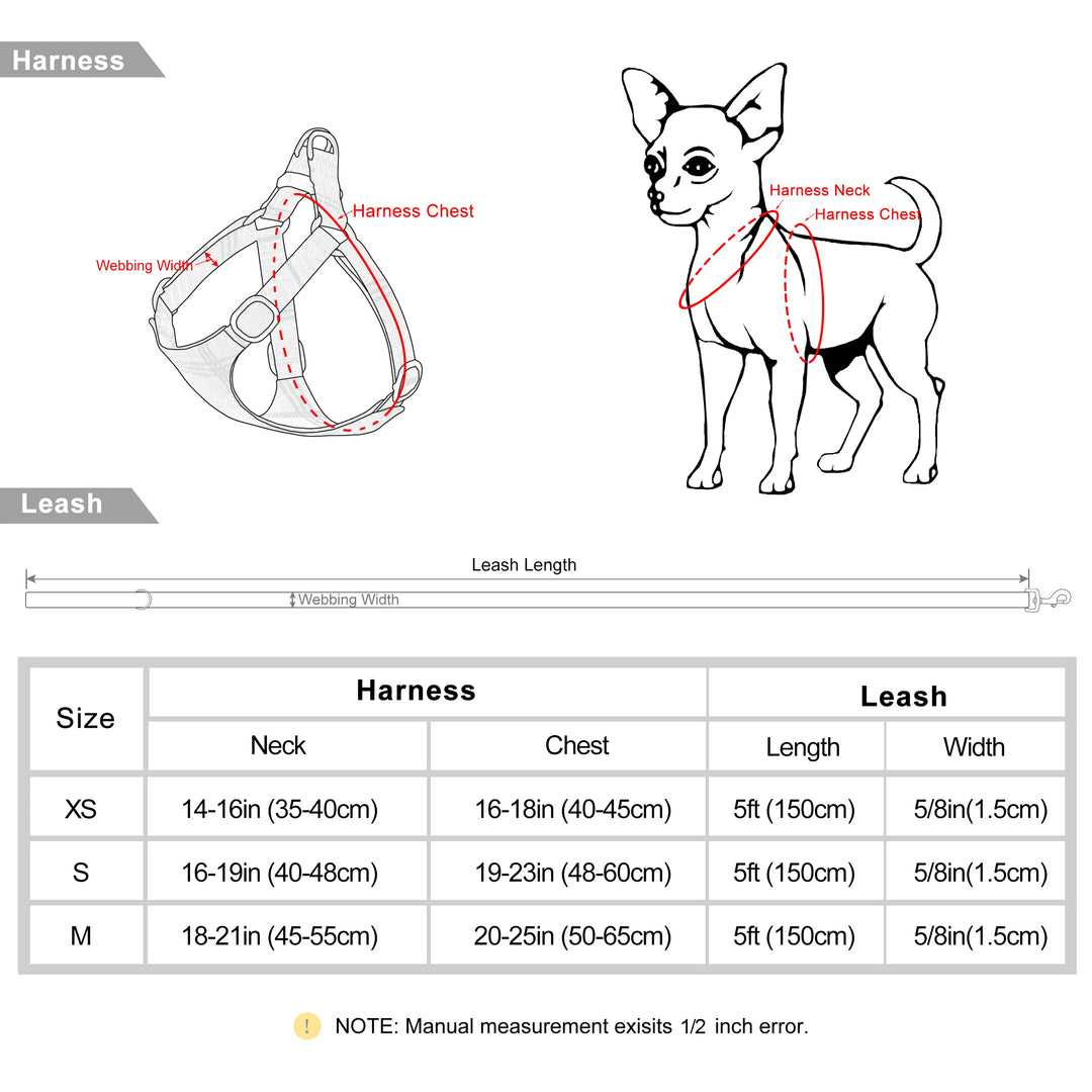 Adjustable Nylon Dog Harness and Leash Set for All Breeds