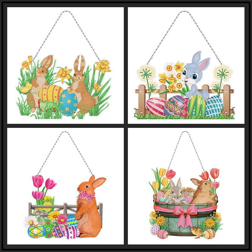 New Easter Bunny Series Decorative Ring Hanging Painting DIY Diamond Painting