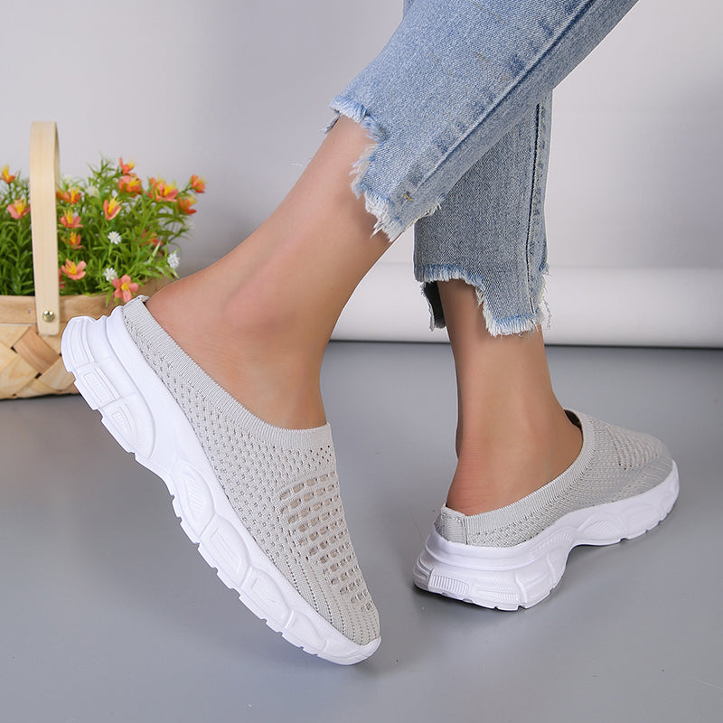 Women's Slip-On Mesh Platform Slippers