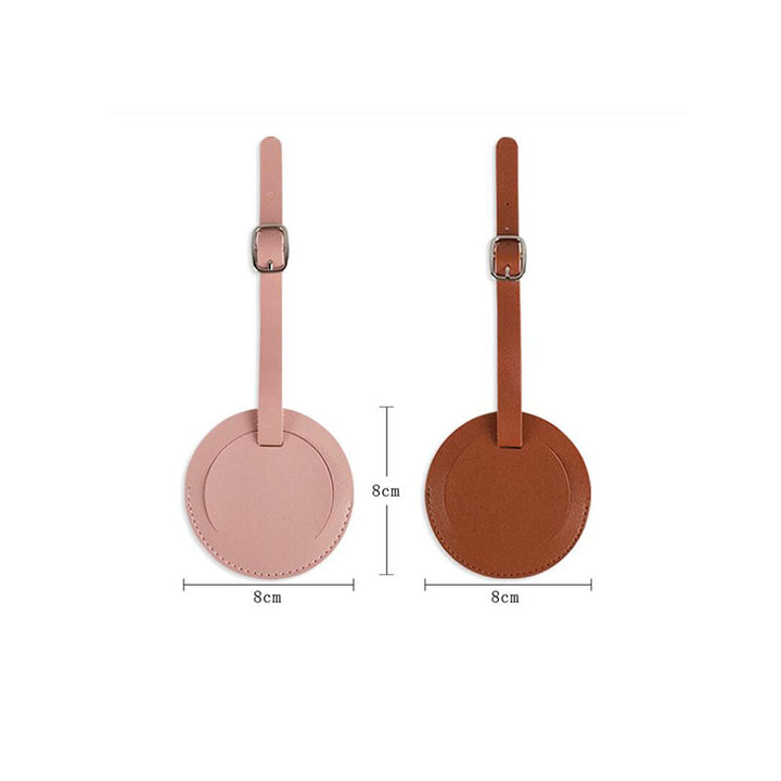 Round PU Leather Luggage Tag