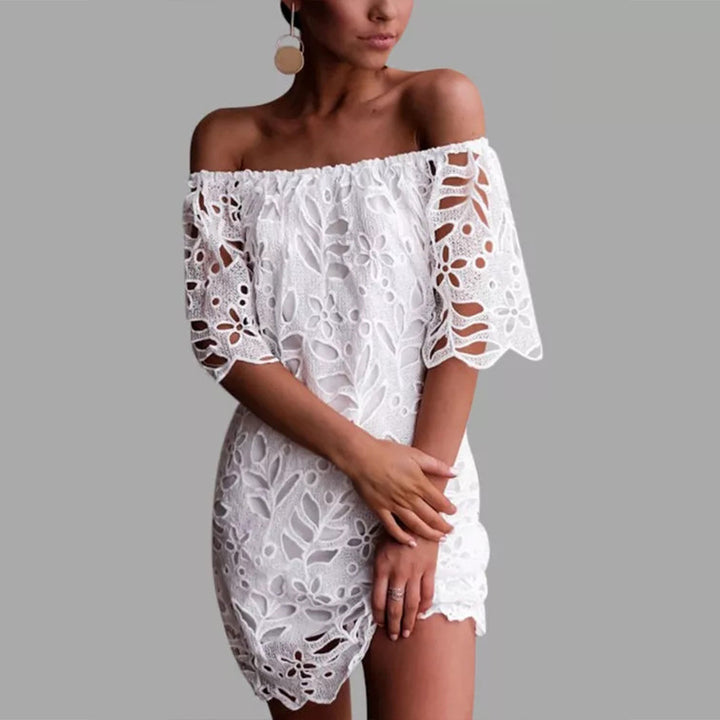 Women's Fashionable Lace Mid-sleeve Dress