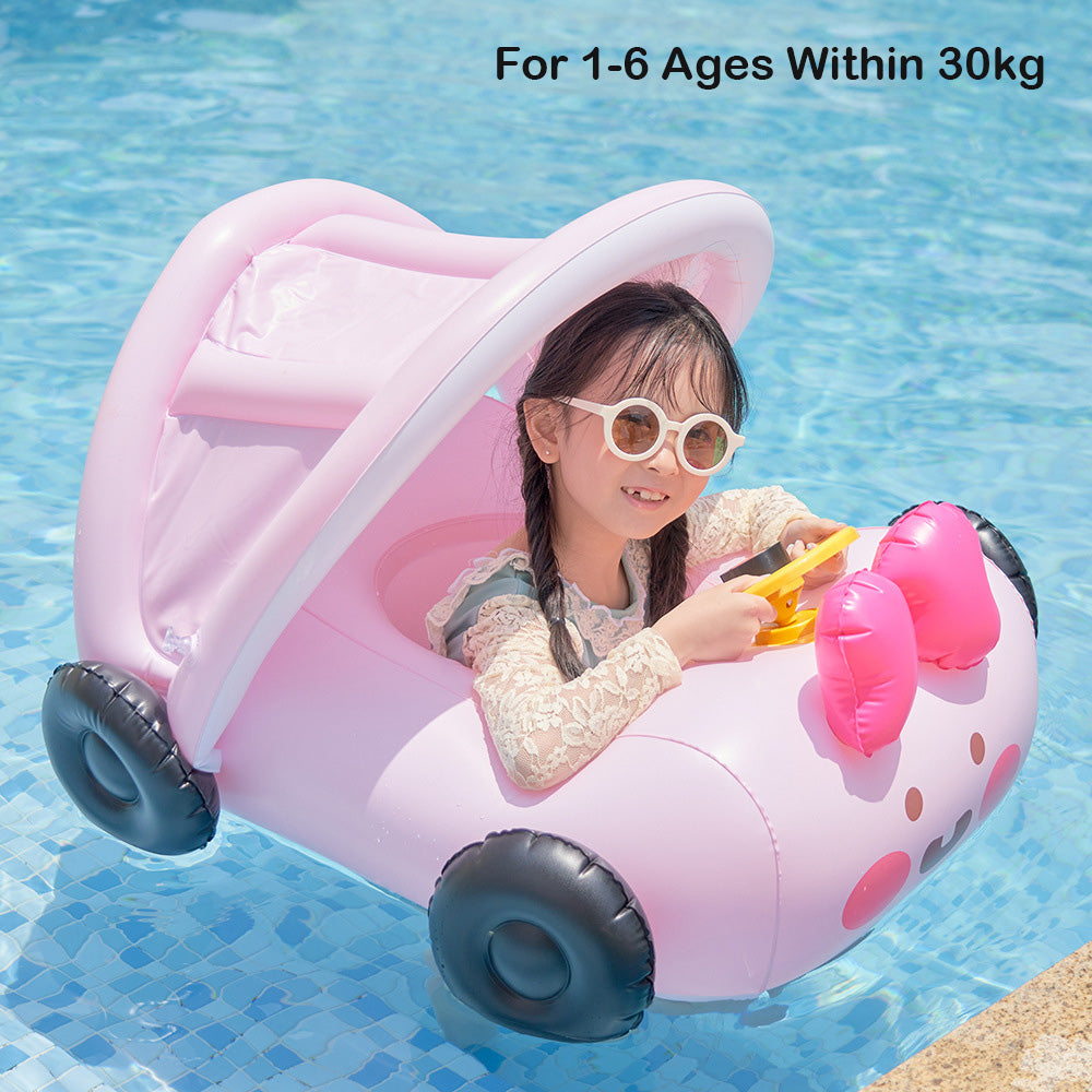 Inflatable Car Style Swimming Seat Ring for Kids