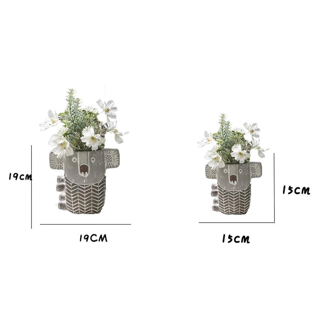 Charming Retro Koala Cement Vase for Succulent Plants