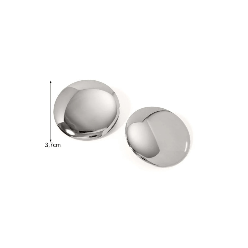 18K Gold-Plated Minimalist Stainless Steel Round Earrings