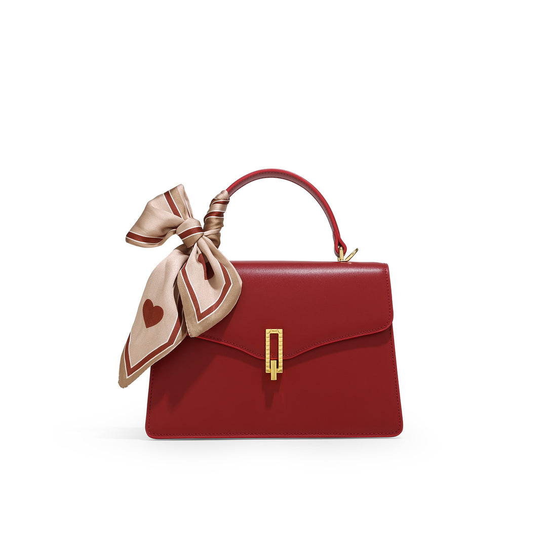 Red Cowhide Handbag