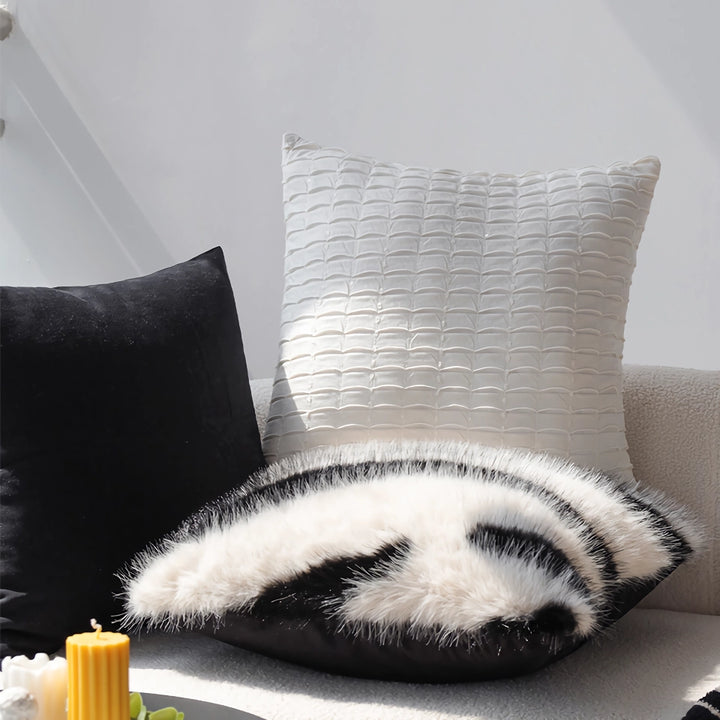 Italian Minimalist Black and White Cushion Cover – Soft Luxury Pillowcase